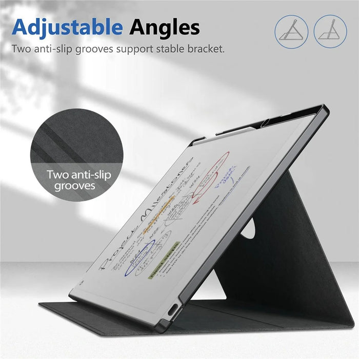 For ReMarkable Paper Pro E-Reader Case Auto Sleep Wake Slim Protective Cover with Pen Holder - Black - 3
