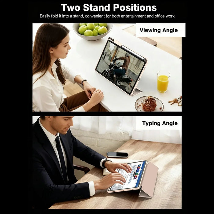 For Samsung Galaxy Tab S11 Folding Stand Leather Case Magnetic Detachable Tablet Cover with Auto Wake / Sleep - Black - 5