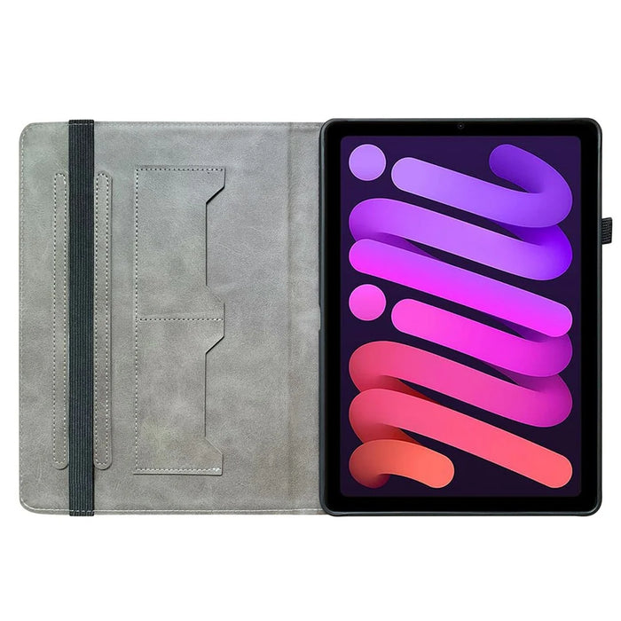 For iPad mini (2024)  /  (2021) Leather Case Pattern Printed Stand Tablet Cover with Card Slots - Pink Butterfly - 2