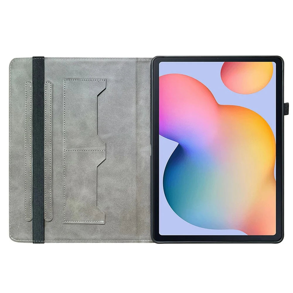 For Samsung Galaxy Tab S6 Lite (2024)  /  (2022) Leather Case Pattern Printed Stand Tablet Cover with Card Slots - Pink Butterfly - 2