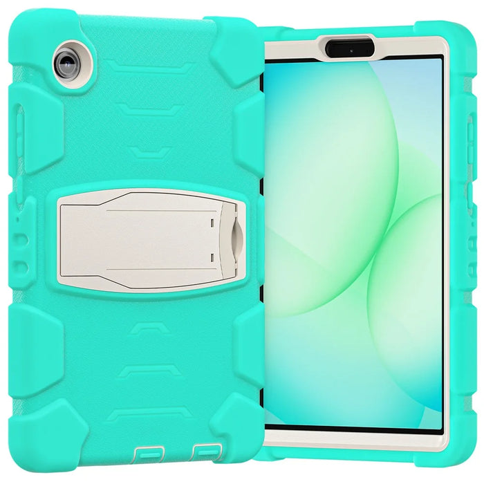 For Samsung Galaxy Tab A11 Kickstand Case PC + Silicone Anti-Drop Tablet Cover - Mint Green - 2