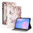 For Samsung Galaxy Tab S10 FE+ Leather Case Pattern Printed Stand Tablet Cover with Card Slots - Pink Butterfly - 1