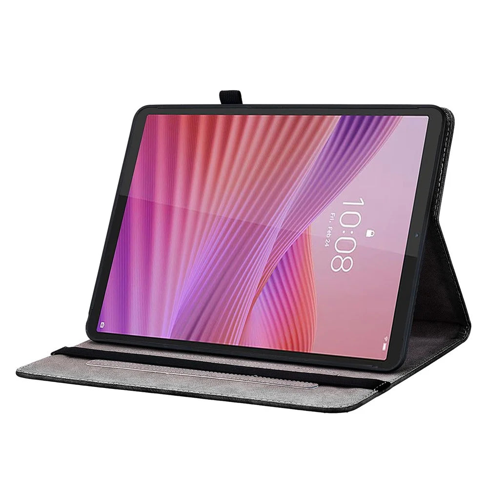 For Lenovo Tab TB311FU Leather Case Pattern Printed Stand Tablet Cover with Card Slots - Pink Butterfly - 2