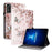 For Lenovo Legion Y700 Gen 4 Leather Case Pattern Printed Stand Tablet Cover with Card Slots - Pink Butterfly - 1