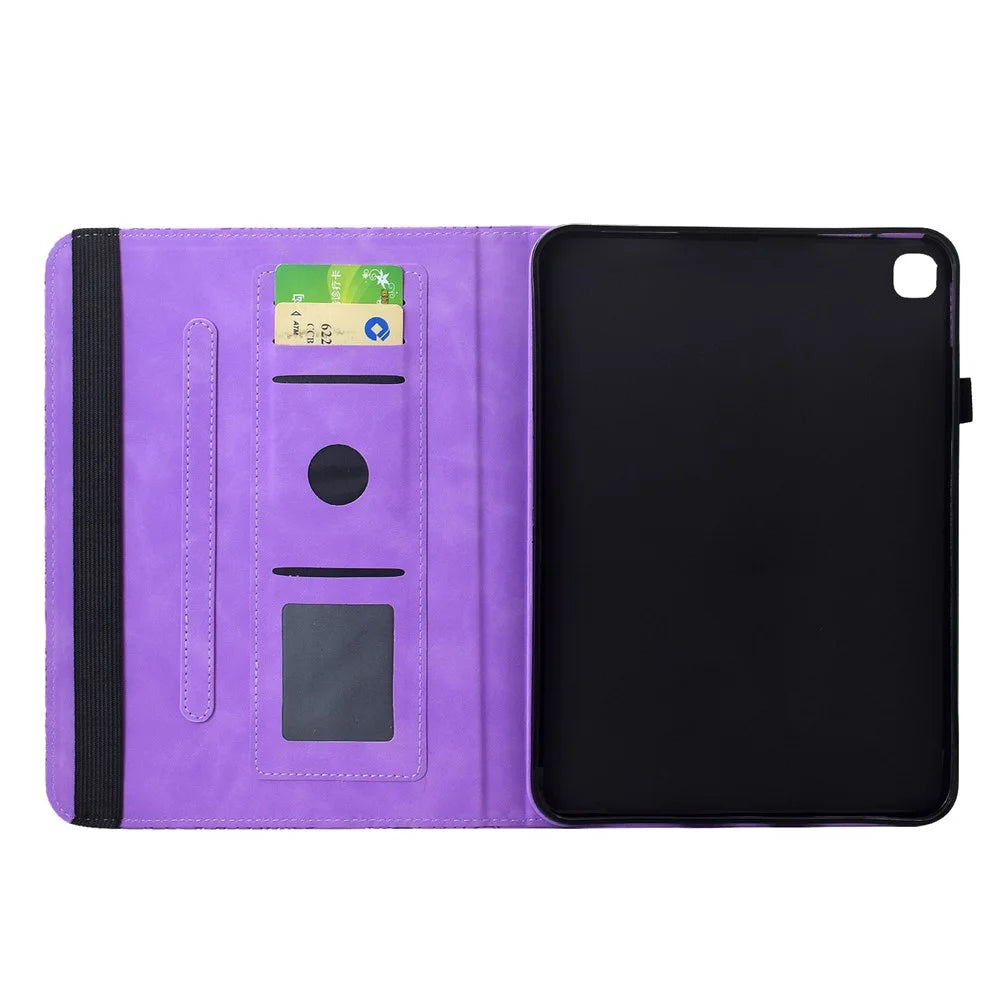 Leather Case for iPad 10.2 (2020) / (2019) / iPad Air 10.5 inch (2019) / Pro 10.5-inch (2017) Card Slots Rotary Stand Mandala Flower Tablet Cover - Light Purple - 2