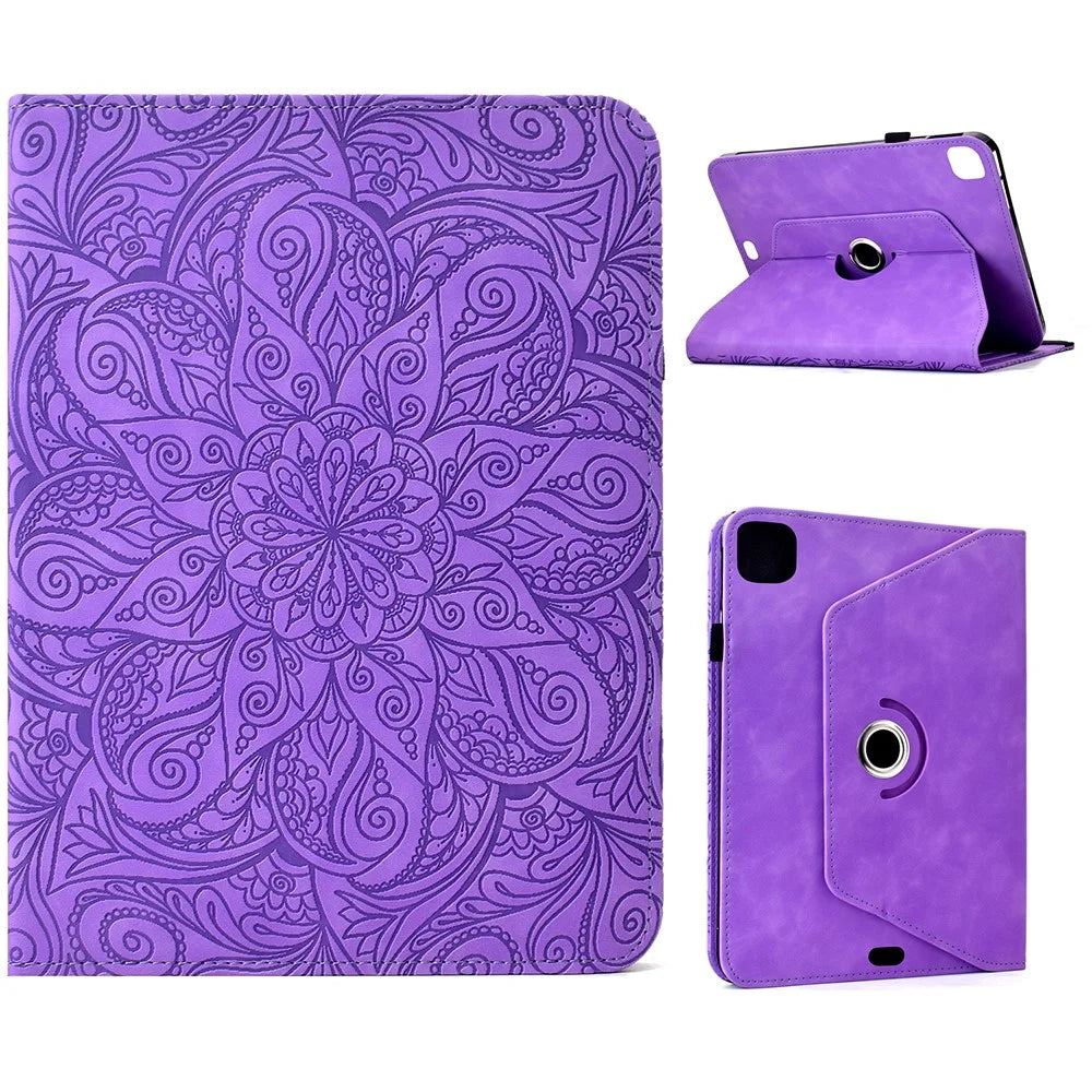 Leather Case for iPad Air 11 (2025) / (2024) / Air (2022) / (2020) / iPad Pro 11 (2022) / (2021) / (2020) / (2018) Card Slots Stand Mandala Tablet Cover - Light Purple - 1