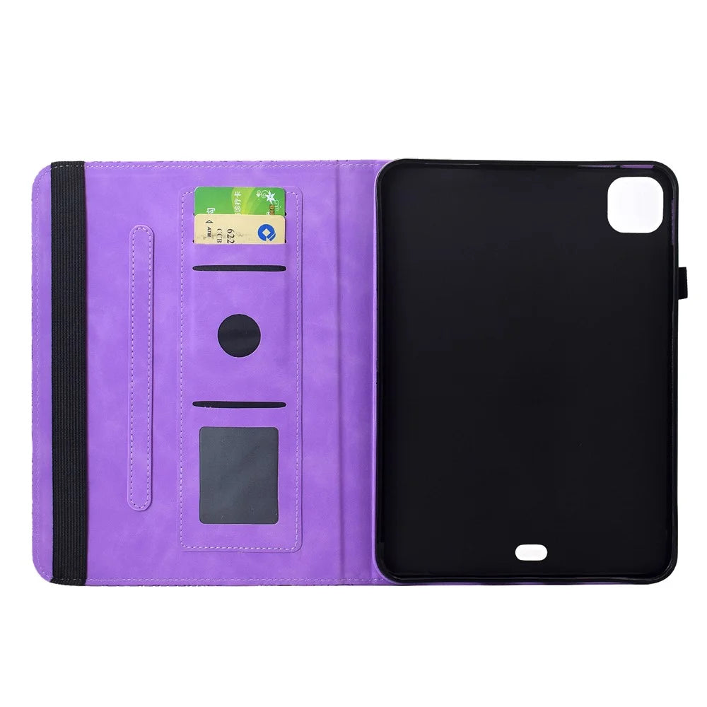 Leather Case for iPad Air 11 (2025) / (2024) / Air (2022) / (2020) / iPad Pro 11 (2022) / (2021) / (2020) / (2018) Card Slots Stand Mandala Tablet Cover - Light Purple - 2