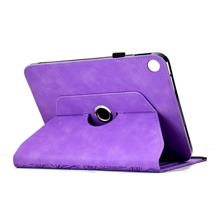 For Samsung Galaxy Tab A11+ / A9+ Leather Case Card Slots Rotary Stand Mandala Flower Tablet Cover - Light Purple - 3
