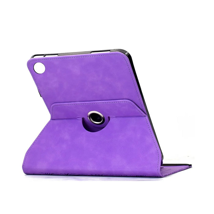 For Samsung Galaxy Tab A11+ / A9+ Leather Case Card Slots Rotary Stand Mandala Flower Tablet Cover - Light Purple - 4