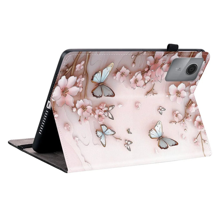Leather Case For Lenovo Idea Tab / Tab K11 Gen 2 / Xiaoxin Pad 11 2025 Pattern Printed Stand Tablet Cover with Card Slots - Pink Butterfly - 4
