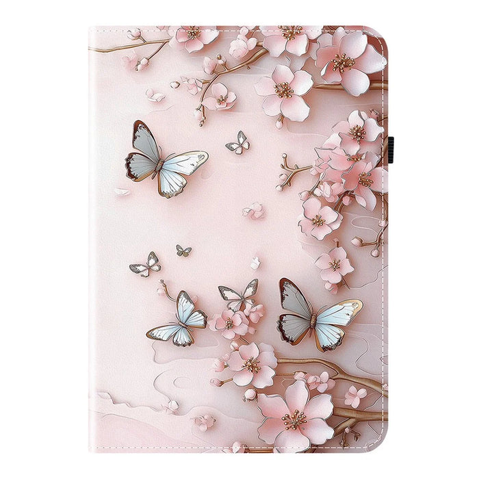 Leather Case For Lenovo Idea Tab / Tab K11 Gen 2 / Xiaoxin Pad 11 2025 Pattern Printed Stand Tablet Cover with Card Slots - Pink Butterfly - 5