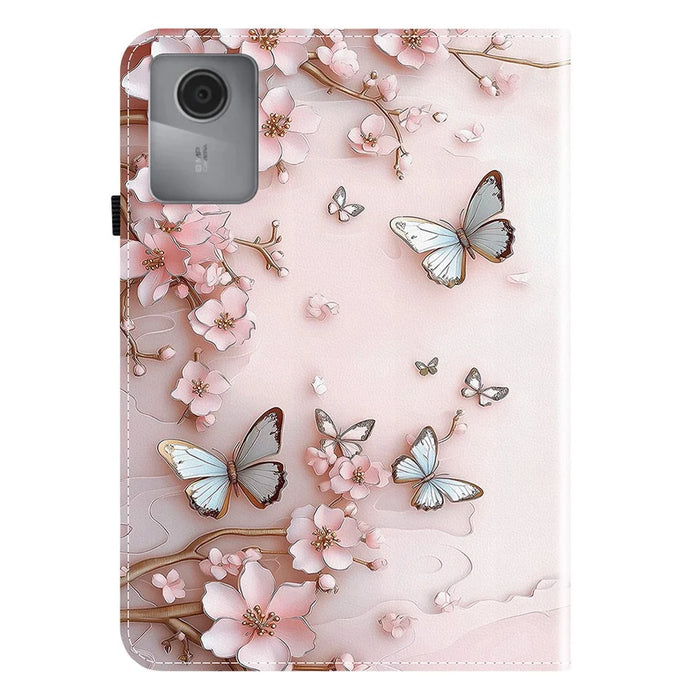Leather Case For Lenovo Idea Tab / Tab K11 Gen 2 / Xiaoxin Pad 11 2025 Pattern Printed Stand Tablet Cover with Card Slots - Pink Butterfly - 6