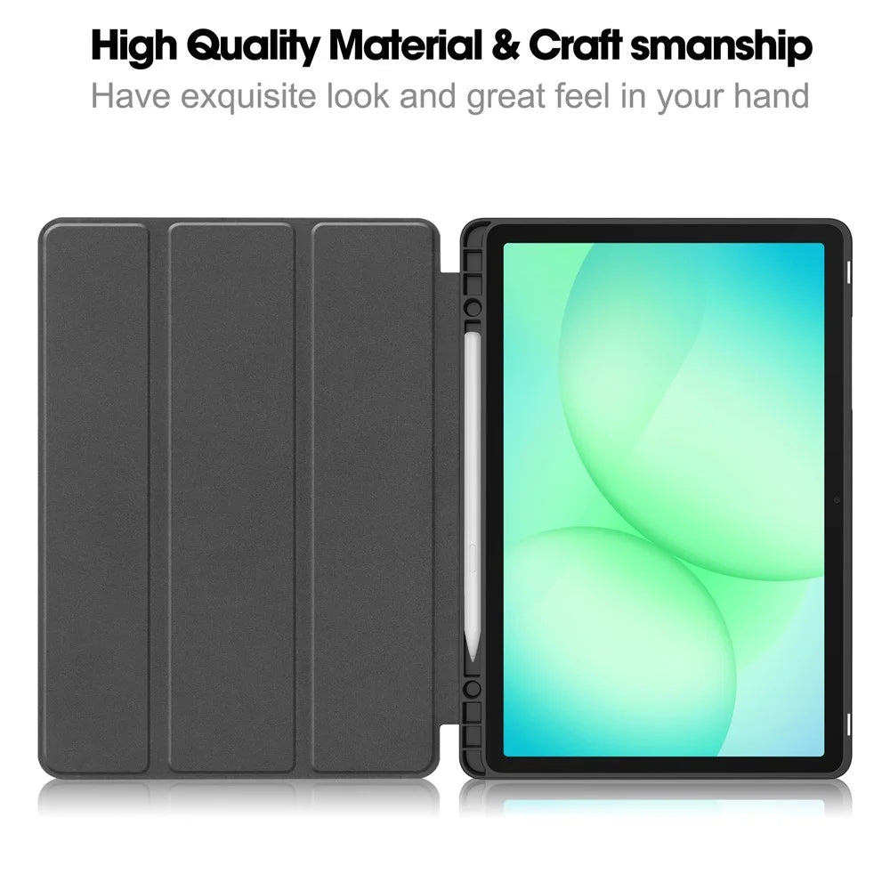 For Samsung Galaxy Tab A11+ / A9+ Tablet Case Pattern Printing Tri-Fold Stand Leather + TPU Cover with Pen Holder - Graffiti - 3