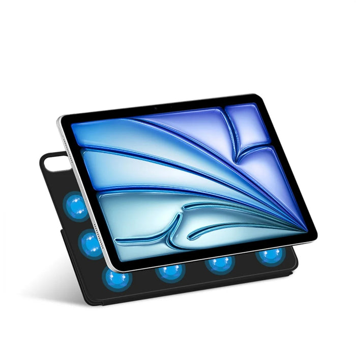 For iPad Air 13 (2026) / (2025) / (2024) Leather Case Origami Stand Magnetic Tablet Cover - Black - 2