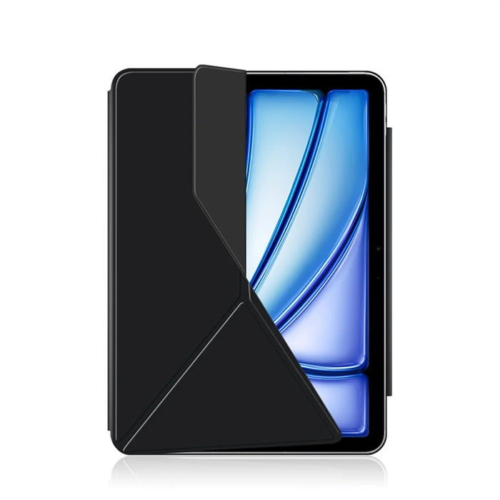 For iPad Air 13 (2026) / (2025) / (2024) Leather Case Origami Stand Magnetic Tablet Cover - Black - 3