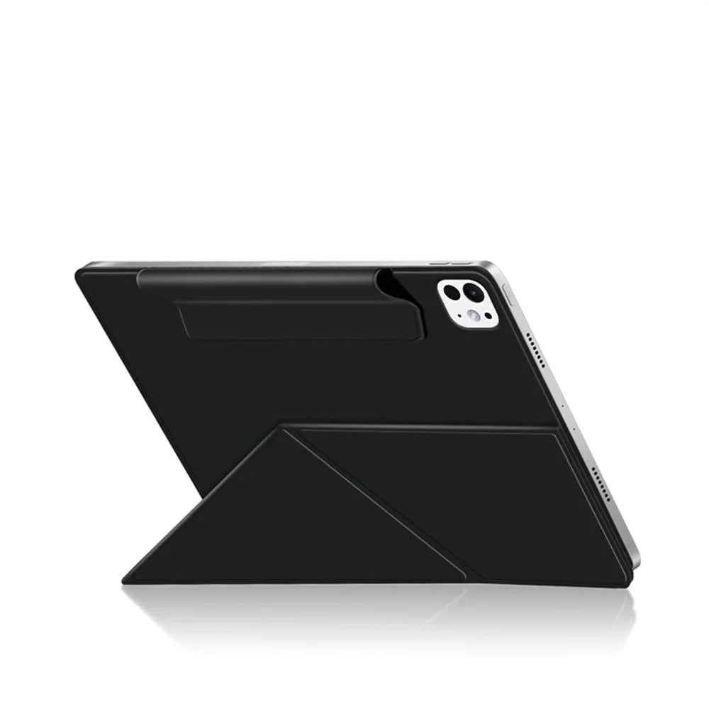 For iPad Pro 11 (2025) / (2024) Leather Case Origami Stand Magnetic Tablet Cover - Black - 4