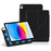 For iPad (2025) / iPad 10.9 (2022) Leather Case Origami Stand Magnetic Tablet Cover - Black - 1