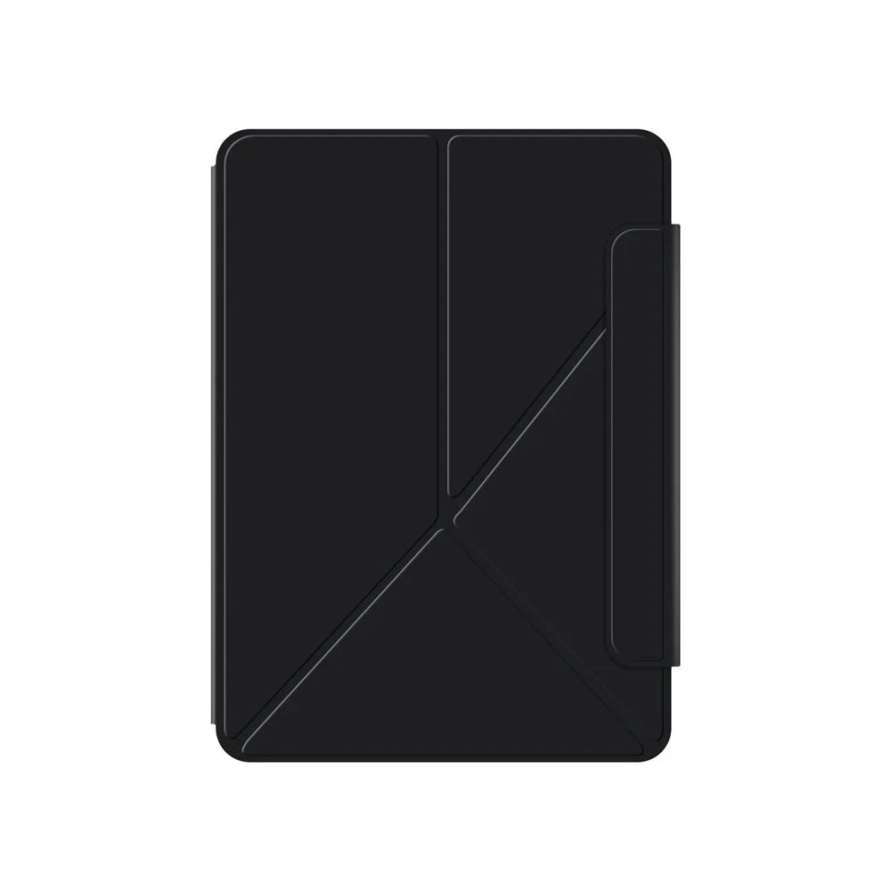 For iPad (2025) / iPad 10.9 (2022) Leather Case Origami Stand Magnetic Tablet Cover - Black - 7