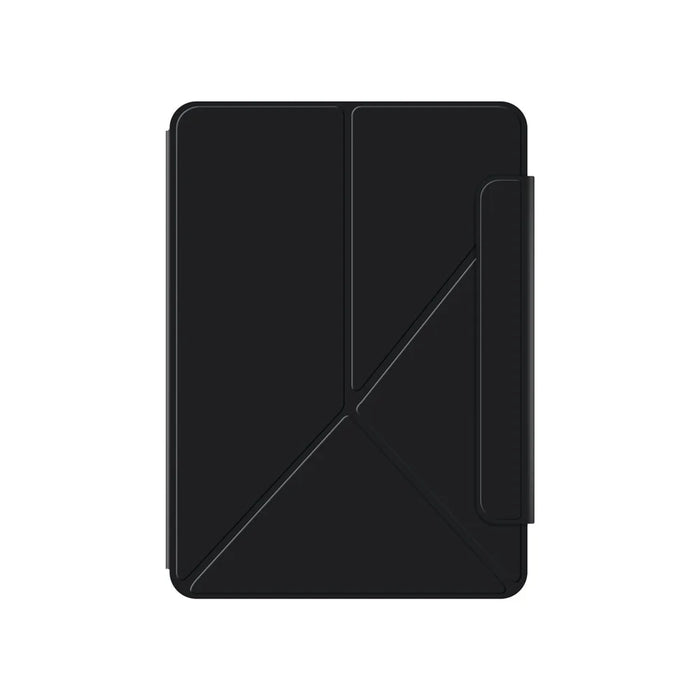 For iPad (2025) / iPad 10.9 (2022) Leather Case Origami Stand Magnetic Tablet Cover - Black - 7