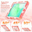 For Samsung Galaxy Tab A11 / A9 Case Camo Printing PC + Silicone Tablet Cover with PET Film / Shoulder Strap - Pink - 4