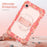 For Samsung Galaxy Tab A11 / A9 Case Camo Printing PC + Silicone Tablet Cover with PET Film / Shoulder Strap - Pink - 7