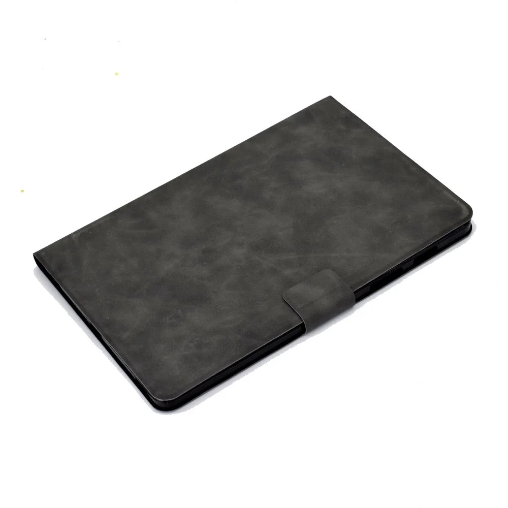 For Samsung Galaxy Tab S7 SM-T870 / T875  /  S8 SM-X700 / X706 Calf Textured Leather Tablet Case Shockproof Card Holder Stand Well-protected Shell - Grey - 5