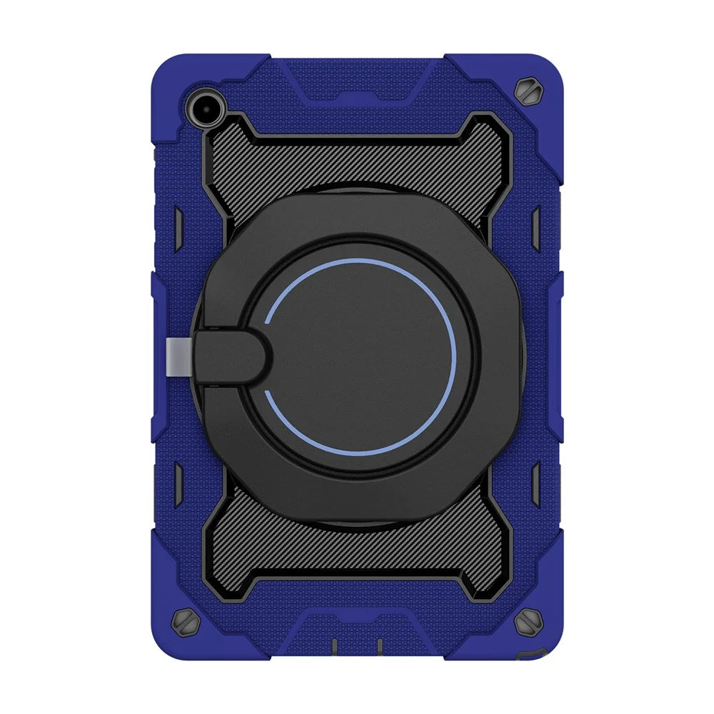 For Samsung Galaxy Tab A11+ Case with Kickstand PC + Silicone Shockproof Rugged Tablet Cover - Navy Blue - 3