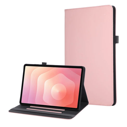 For Samsung Galaxy Tab S11 Case Foldable Stand Leather Tablet Cover with Handheld Wristband - Pink - 1