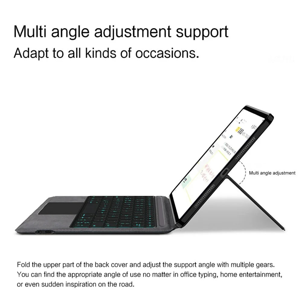 For vivo Pad5e Leather Case + Touchpad Bluetooth-Compatible Keyboard (without Backlit) - 5