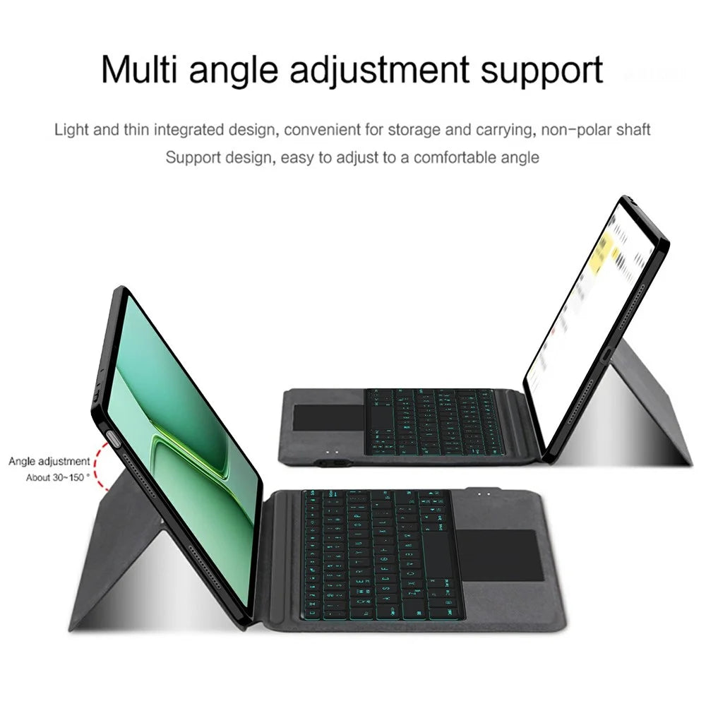 For vivo Pad5e Leather Case + Touchpad Bluetooth-Compatible Keyboard (without Backlit) - 6