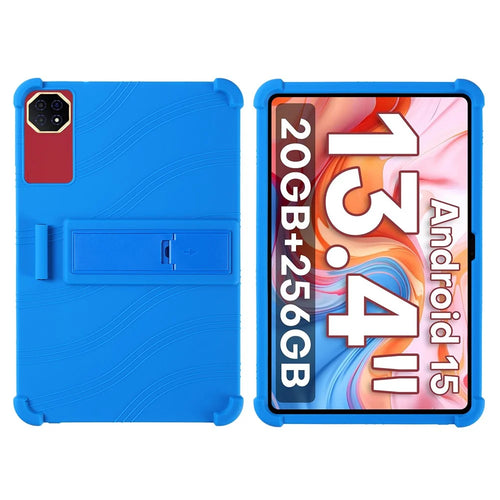 Tablet Case For Doogee Tab G6 Max  /  Teclast T65 Plus  /  T65 Adjustable Kickstand Silicone Tablet Protective Cover - Dark Blue - 1