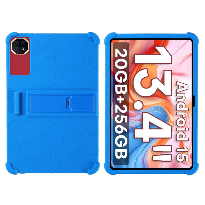 Tablet Case For Doogee Tab G6 Max  /  Teclast T65 Plus  /  T65 Adjustable Kickstand Silicone Tablet Protective Cover - Dark Blue - 1