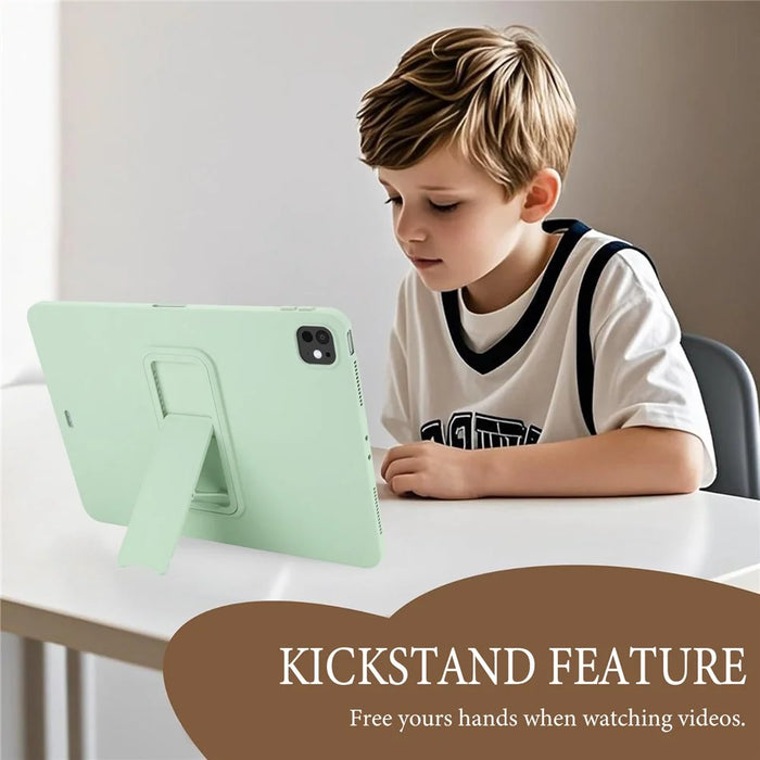 Tablet Case For iPad Pro 12.9-inch (2018)  /  12.9 (2020)  /  12.9 (2021)  /  12.9 (2022) TPU + PC Skin-Friendly Kickstand Tablet Cover - Mint Green - 3