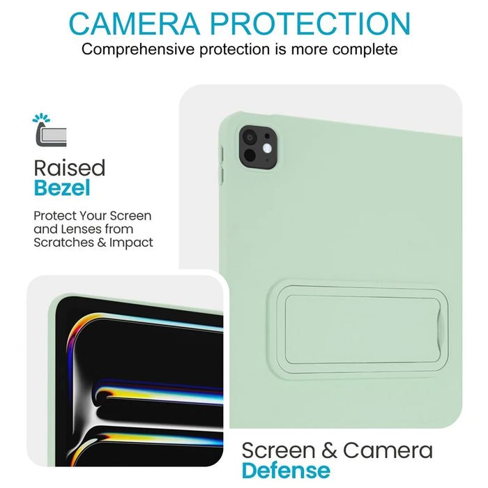 Tablet Case For iPad Pro 12.9-inch (2018)  /  12.9 (2020)  /  12.9 (2021)  /  12.9 (2022) TPU + PC Skin-Friendly Kickstand Tablet Cover - Mint Green - 5