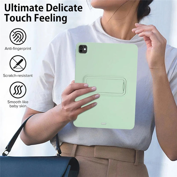 Tablet Case For iPad Pro 12.9-inch (2018)  /  12.9 (2020)  /  12.9 (2021)  /  12.9 (2022) TPU + PC Skin-Friendly Kickstand Tablet Cover - Mint Green - 6