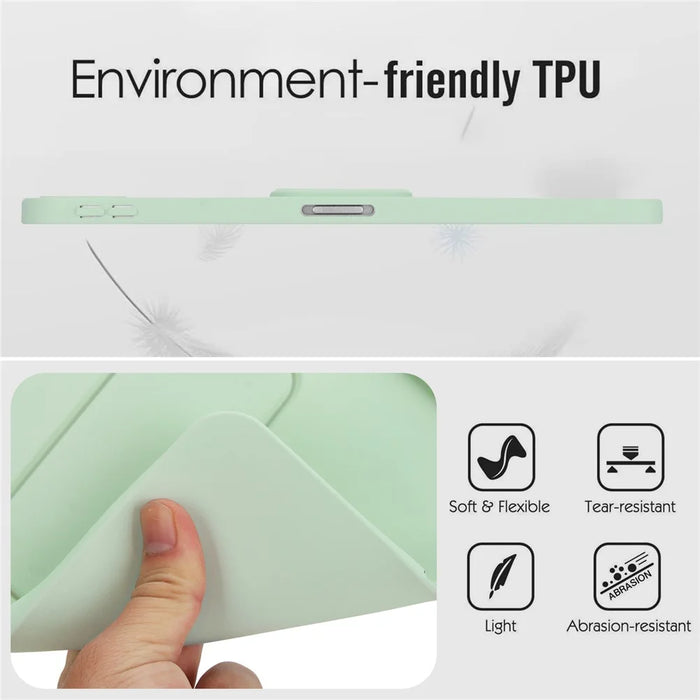 Tablet Case For iPad Pro 12.9-inch (2018)  /  12.9 (2020)  /  12.9 (2021)  /  12.9 (2022) TPU + PC Skin-Friendly Kickstand Tablet Cover - Mint Green - 7