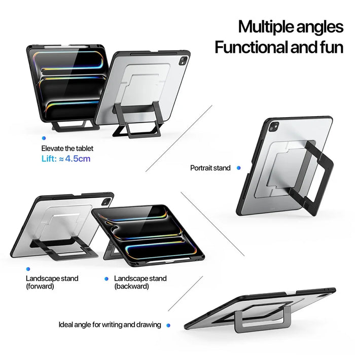 DUX DUCIS Axis Series For iPad Pro 13 (2025)  /  (2024) Tablet Case with Kickstand PC + TPU Shockproof Protective Cover - Black - 6