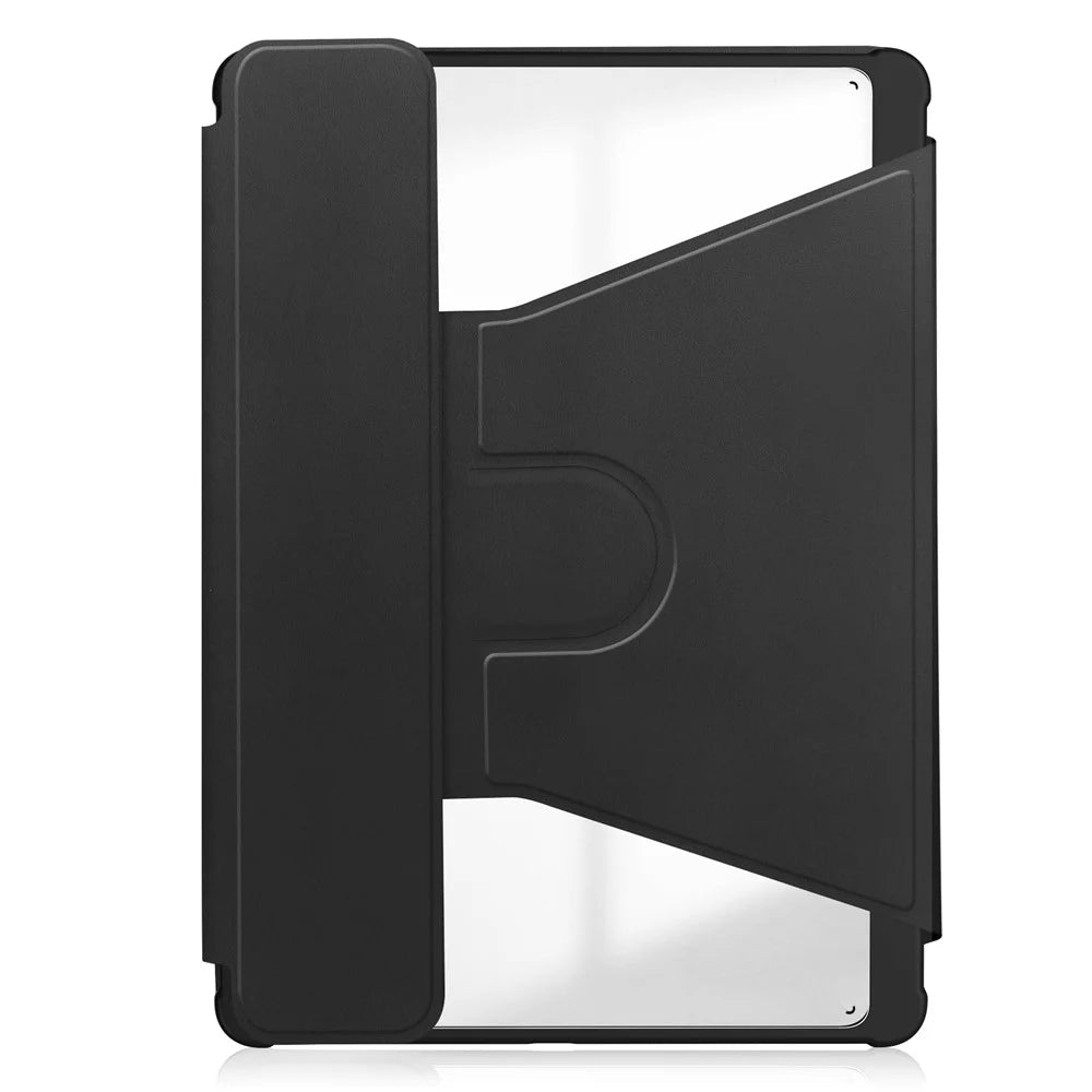 For Samsung Galaxy Tab A11+ Case 360° Rotary Stand PU Leather+Acrylic Tablet Cover (Without Keyboard) - Black - 5