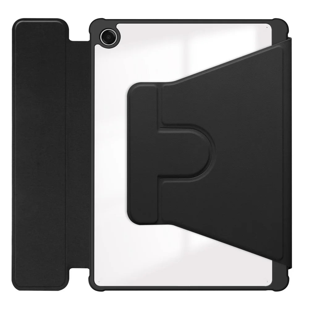 For Samsung Galaxy Tab A11+ Case 360° Rotary Stand PU Leather+Acrylic Tablet Cover (Without Keyboard) - Black - 7