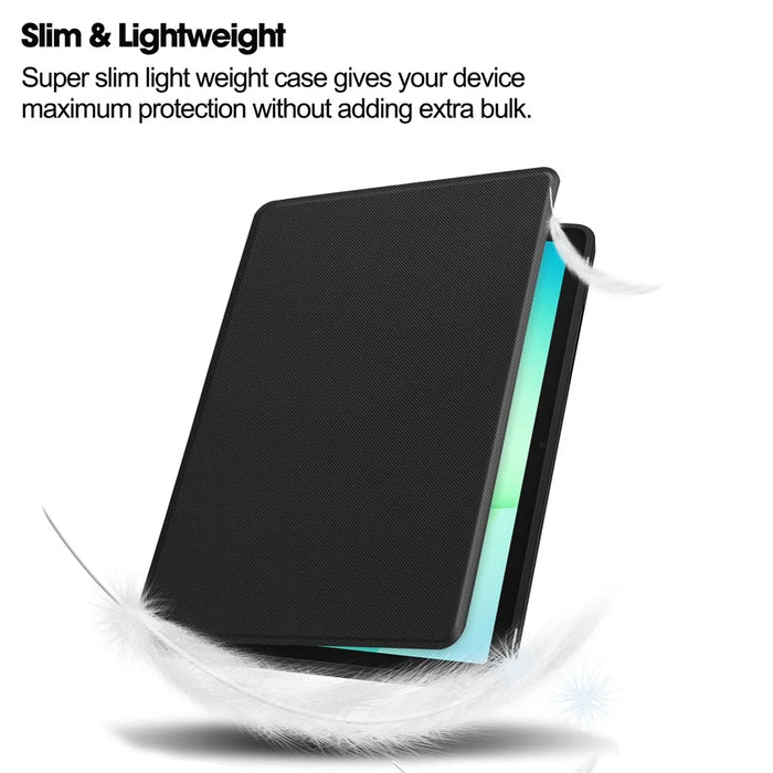 For Samsung Galaxy Tab A11+ Stand Case TPU Leather Front-Support Tablet Cover - Black - 6