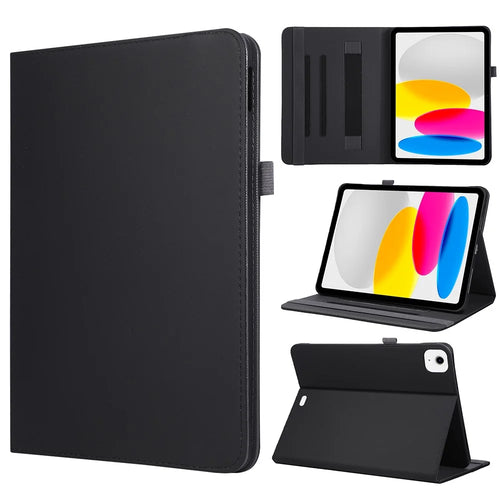 Tablet Case For iPad Air 13 (2026) / (2025) / (2024) / Pro 12.9 (2022) / (2021) / (2020) Foldable Stand Leather Cover with Handheld Wristband - Black - 1