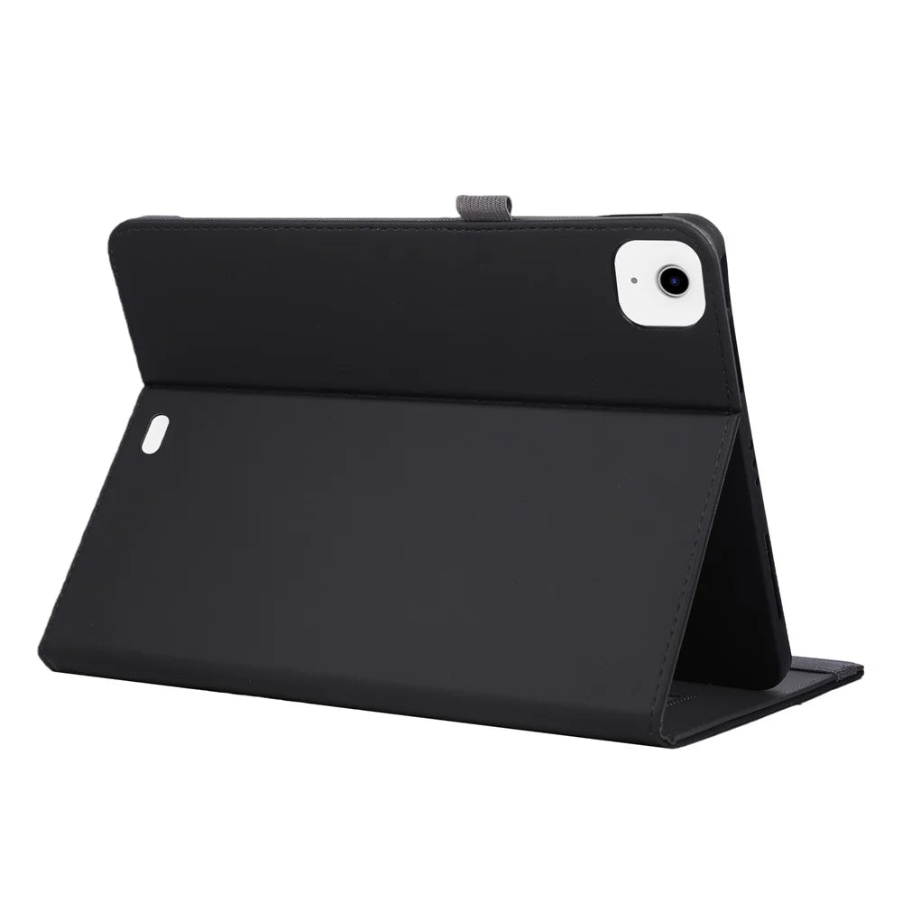 Tablet Case For iPad Air 13 (2026) / (2025) / (2024) / Pro 12.9 (2022) / (2021) / (2020) Foldable Stand Leather Cover with Handheld Wristband - Black - 3
