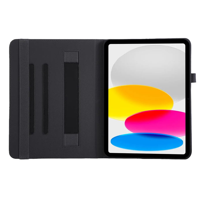 For iPad Pro 11 (2025)  /  (2024) Case Foldable Stand Leather Tablet Cover with Handheld Wristband - Black - 2
