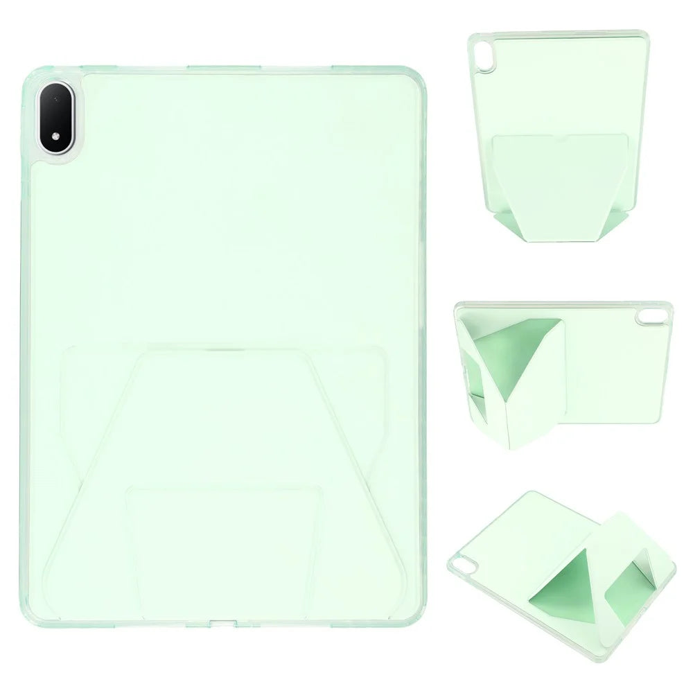 For Oppo Pad 4 Pro  /  OnePlus Pad 2 Pro Case TPU PU Leather Kickstand Tablet Cover - Green - 1