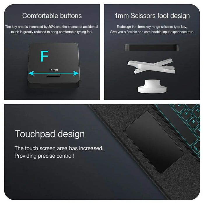 For Huawei MatePad 11.5 S (2026) / (2025) / (2024) Leather Case + Bluetooth-Compatible Keyboard with Backlight Trackpad - 5