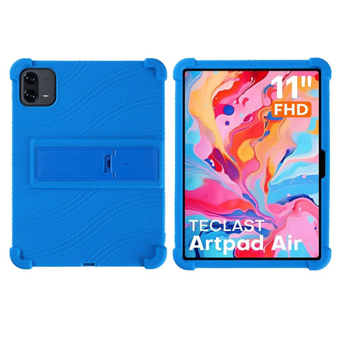 For Teclast ArtPad Air Case Adjustable Kickstand Silicone Tablet Protective Cover - Dark Blue - 1