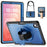 For Samsung Galaxy Tab S11 Case Hand Band Kickstand PC + TPU Tablet Cover with Shoulder Strap and Pencil Holder - Navy Blue - 1