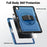 For Samsung Galaxy Tab S11 Case Hand Band Kickstand PC + TPU Tablet Cover with Shoulder Strap and Pencil Holder - Navy Blue - 3