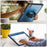 For Samsung Galaxy Tab S11 Case Hand Band Kickstand PC + TPU Tablet Cover with Shoulder Strap and Pencil Holder - Navy Blue - 7
