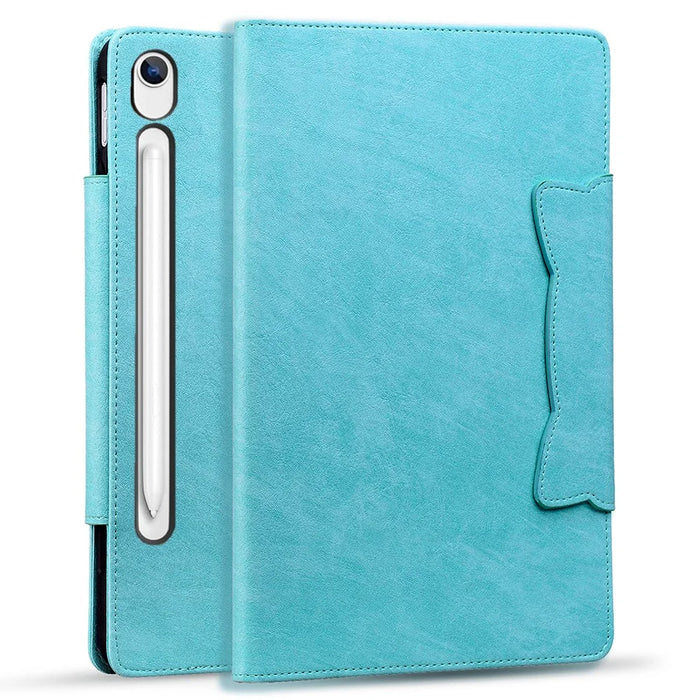 Tablet Case For Samsung Galaxy Tab S10 Lite  /  Tab S10 FE  /  Tab S9 FE Cat Buckle Closure Leather Protective Stand Cover - Baby Blue - 1